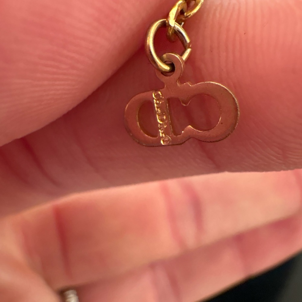 Dior Gold Tone CD Logo Pendant Necklace - Picture 11 of 11